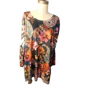 Jess & Jane Size 2X Plus Size Artsy Valencia Blouse Top NWT